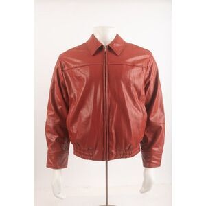 ZARA Womens Red Faux Leather Bomber Jacket Moto Biker XS Red 4341/855 NWT